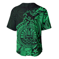 Polynesian Tahiti Island Baseball Jersey The Wave of Water - Green LT9 - Polynesian Pride