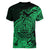 Polynesian Tahiti Island Women V Neck T Shirt The Wave of Water - Green LT9 - Polynesian Pride