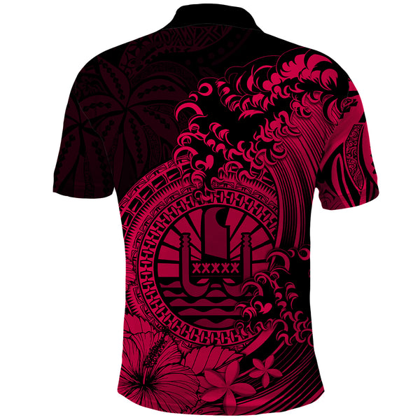 Tahiti Polynesian Polo Shirt - Vintage Polynesian Turtle (White) main image 1