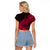 Polynesian Tahiti Island Raglan Cropped T Shirt The Wave of Water - Pink LT9 - Polynesian Pride