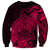 Polynesian Tahiti Island Sweatshirt The Wave of Water - Pink LT9 - Polynesian Pride