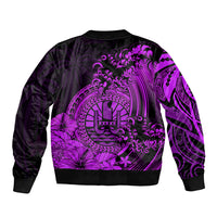 Polynesian Tahiti Island Bomber Jacket The Wave of Water - Purple LT9 - Polynesian Pride