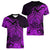 Polynesian Tahiti Island Women V Neck T Shirt The Wave of Water - Purple LT9 Female Purple - Polynesian Pride
