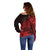 Polynesian Tahiti Island Off Shoulder Sweater The Wave of Water - Red LT9 - Polynesian Pride