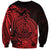 Polynesian Tahiti Island Sweatshirt The Wave of Water - Red LT9 Unisex Red - Polynesian Pride