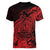 Polynesian Tahiti Island Women V Neck T Shirt The Wave of Water - Red LT9 - Polynesian Pride
