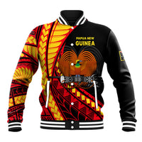 Papua New Guinea Baseball Jacket The Greater Bird of Paradise LT9 Unisex Black - Polynesian Pride