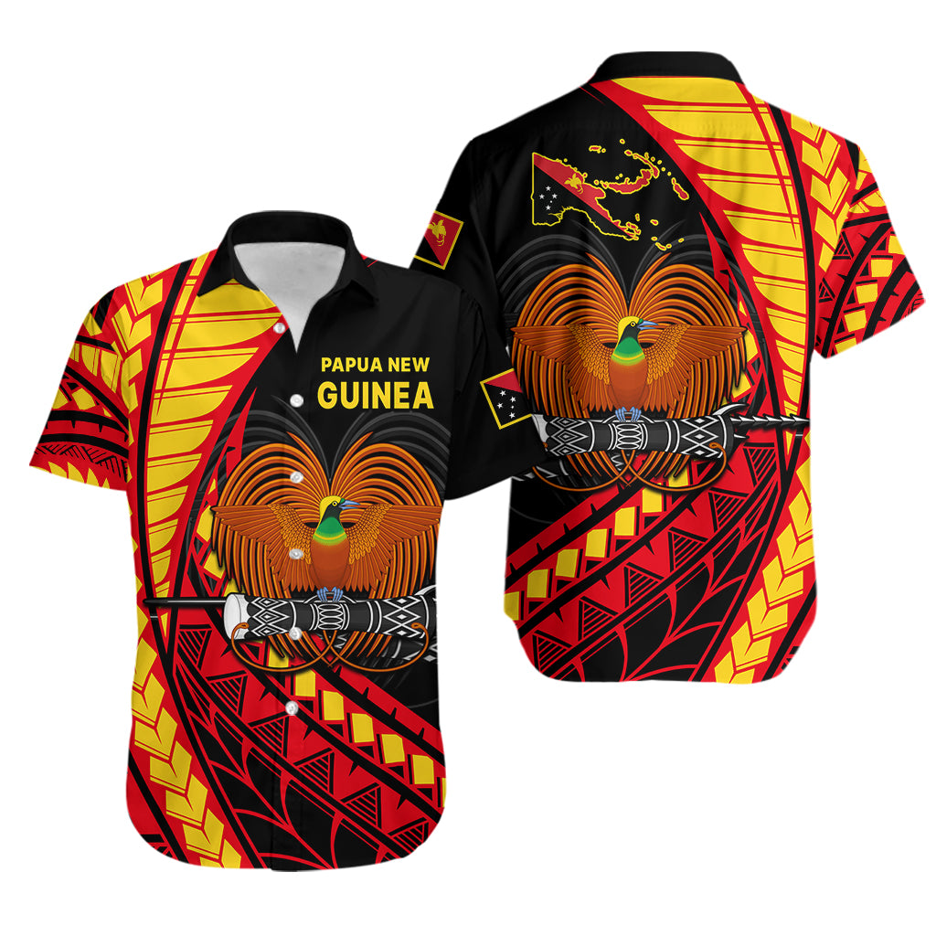 Papua New Guinea Hawaiian Shirt The Greater Bird of Paradise LT9 Black - Polynesian Pride