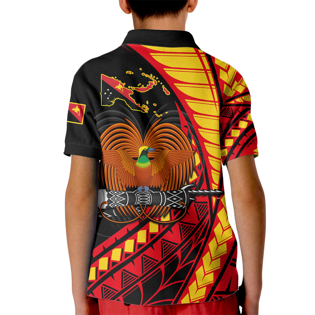 Papua New Guinea Kid Polo Shirt The Greater Bird of Paradise LT9 - Polynesian Pride