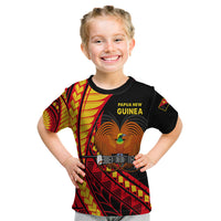 Papua New Guinea Kid T Shirt The Greater Bird of Paradise LT9 Black - Polynesian Pride