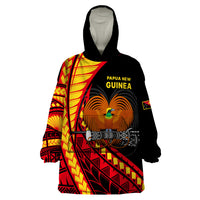 Papua New Guinea Wearable Blanket Hoodie The Greater Bird of Paradise LT9 One Size Black - Polynesian Pride