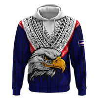 American Samoa Hoodie Bald Eagle with Polynesian Pattern LT9 - Polynesian Pride