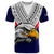 American Samoa T Shirt Bald Eagle with Polynesian Pattern LT9 Blue - Polynesian Pride