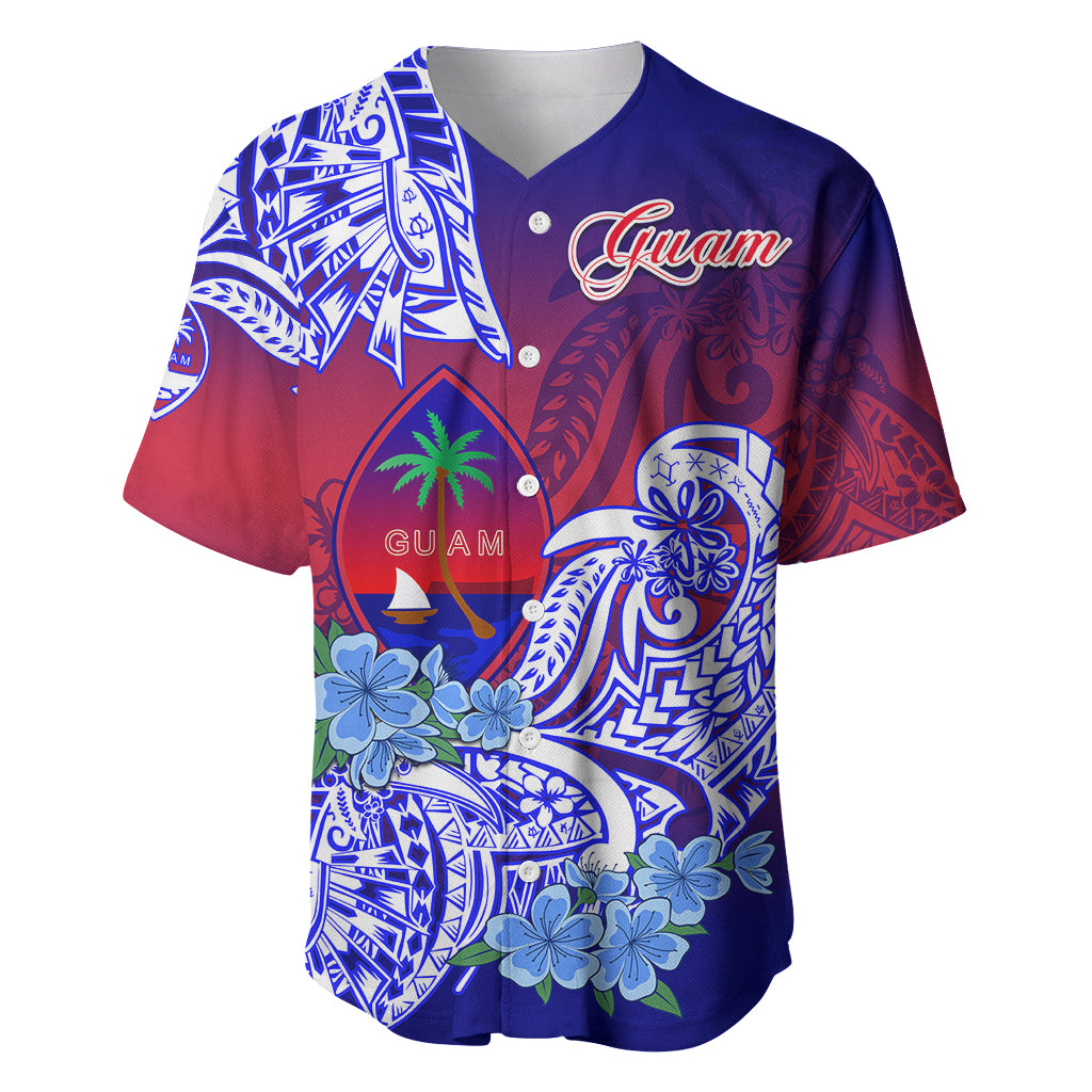 Guam Baseball Jersey Polynesian Floral Tribal LT9 - Polynesian Pride