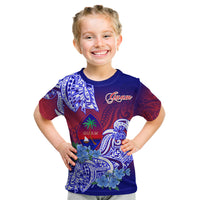 Guam Kid T Shirt Polynesian Floral Tribal LT9 Gradient - Polynesian Pride