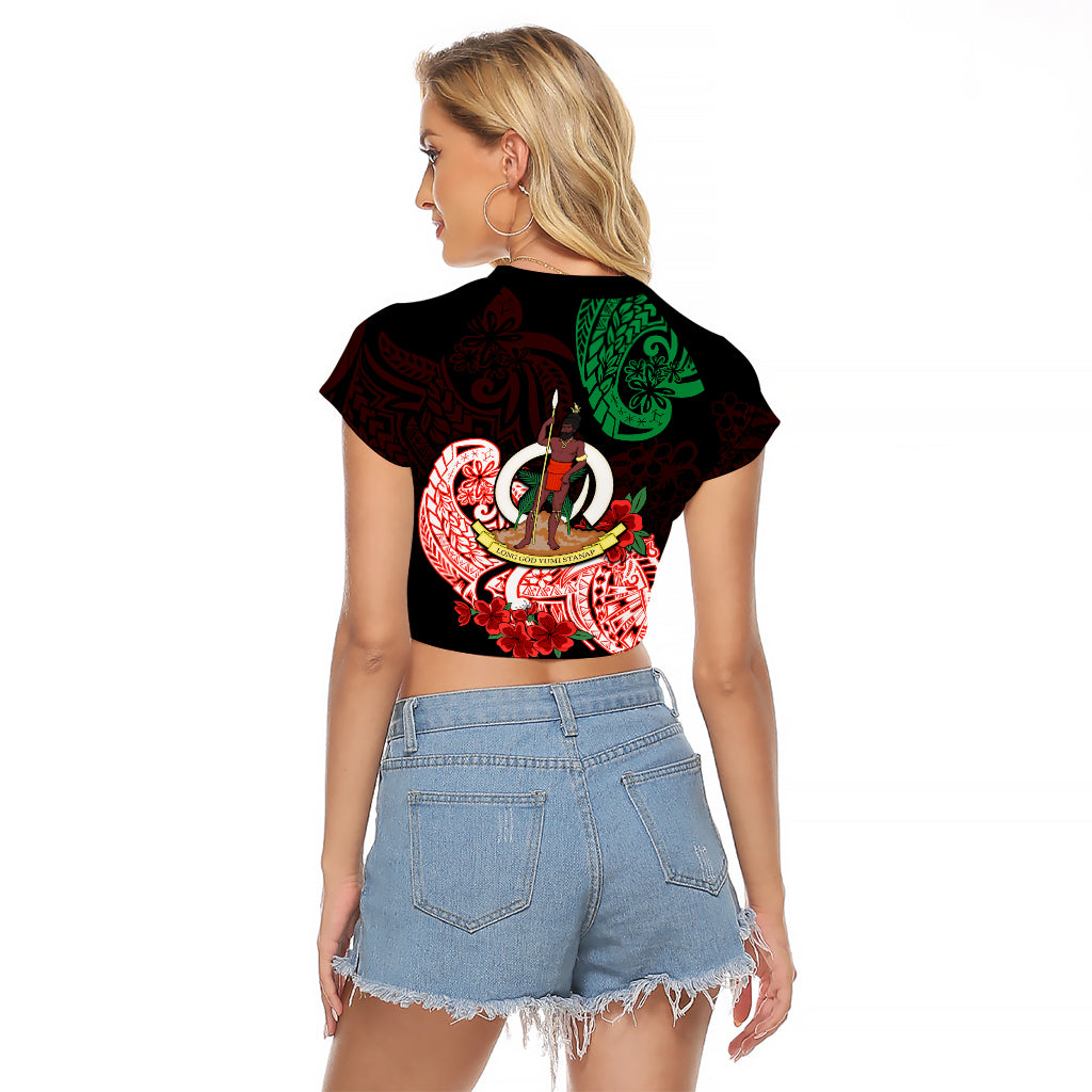 Vanuatu Raglan Cropped T Shirt Polynesian Floral Tribal LT9 - Polynesian Pride