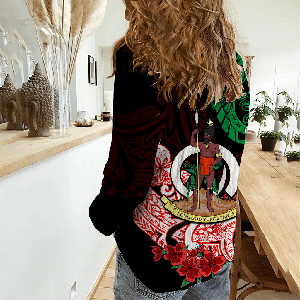 Vanuatu Women Casual Shirt Polynesian Floral Tribal LT9 - Polynesian Pride