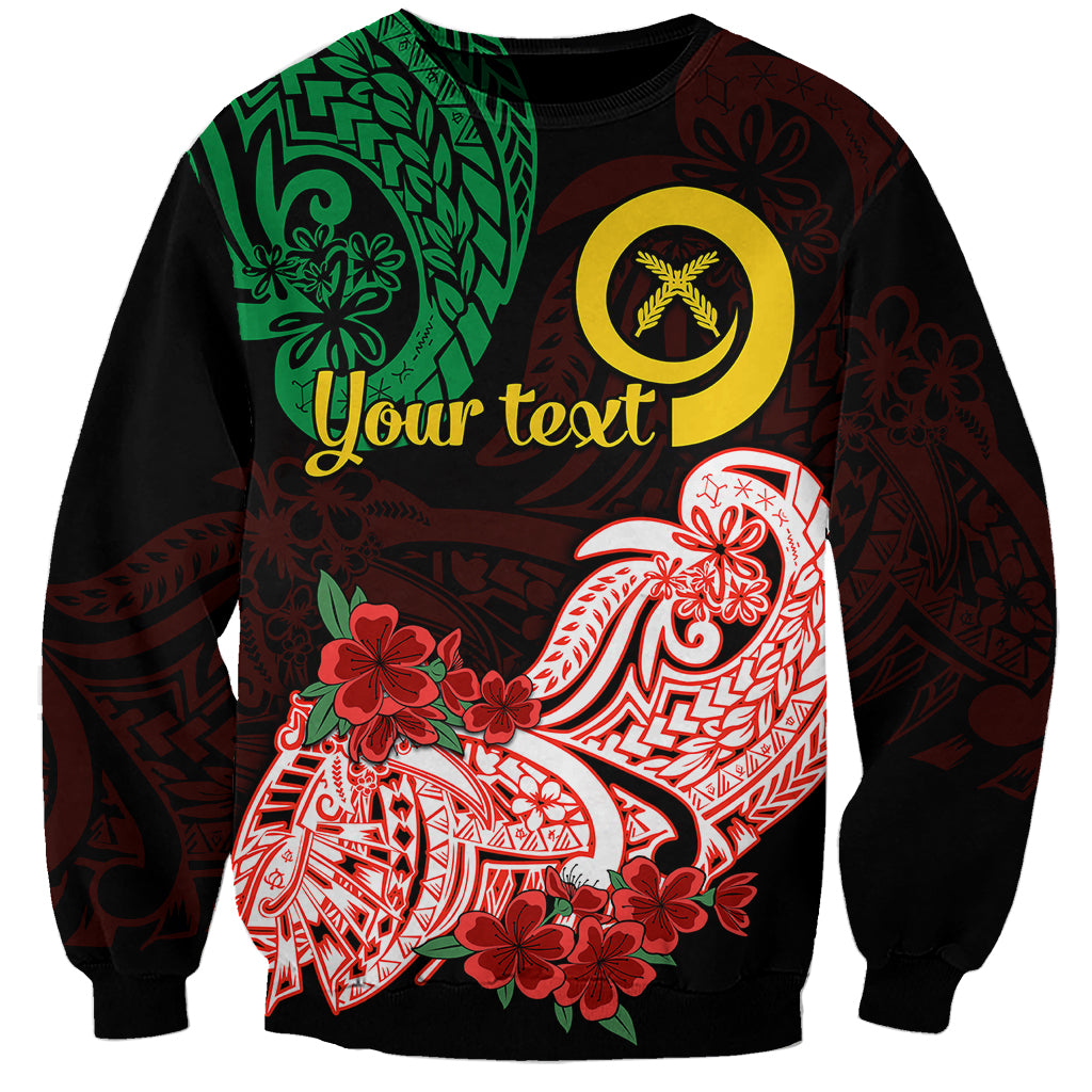 (Custom Personalised) Vanuatu Sweatshirt Polynesian Floral Tribal LT9 Unisex Black - Polynesian Pride