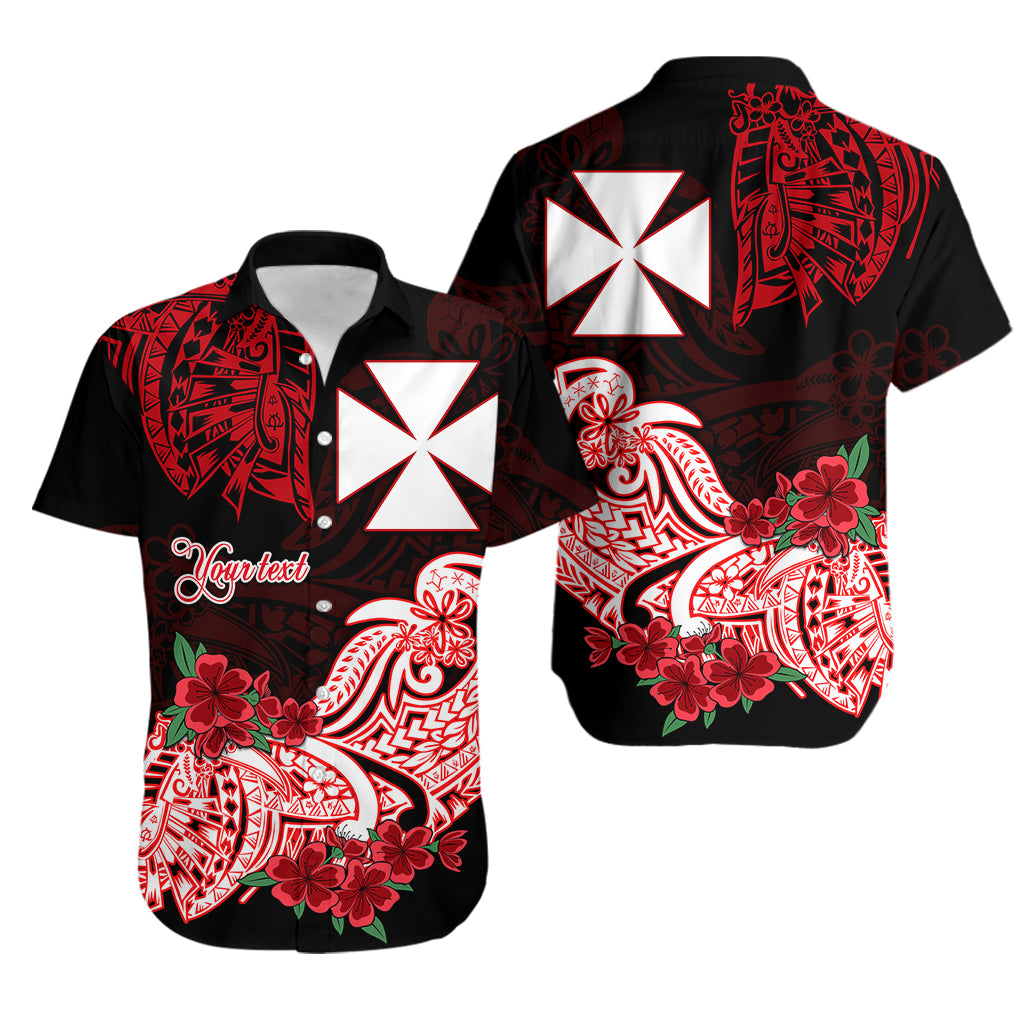 (Custom Personalised) Wallis et Futuna Hawaiian Shirt Polynesian Floral Tribal LT9 Black - Polynesian Pride