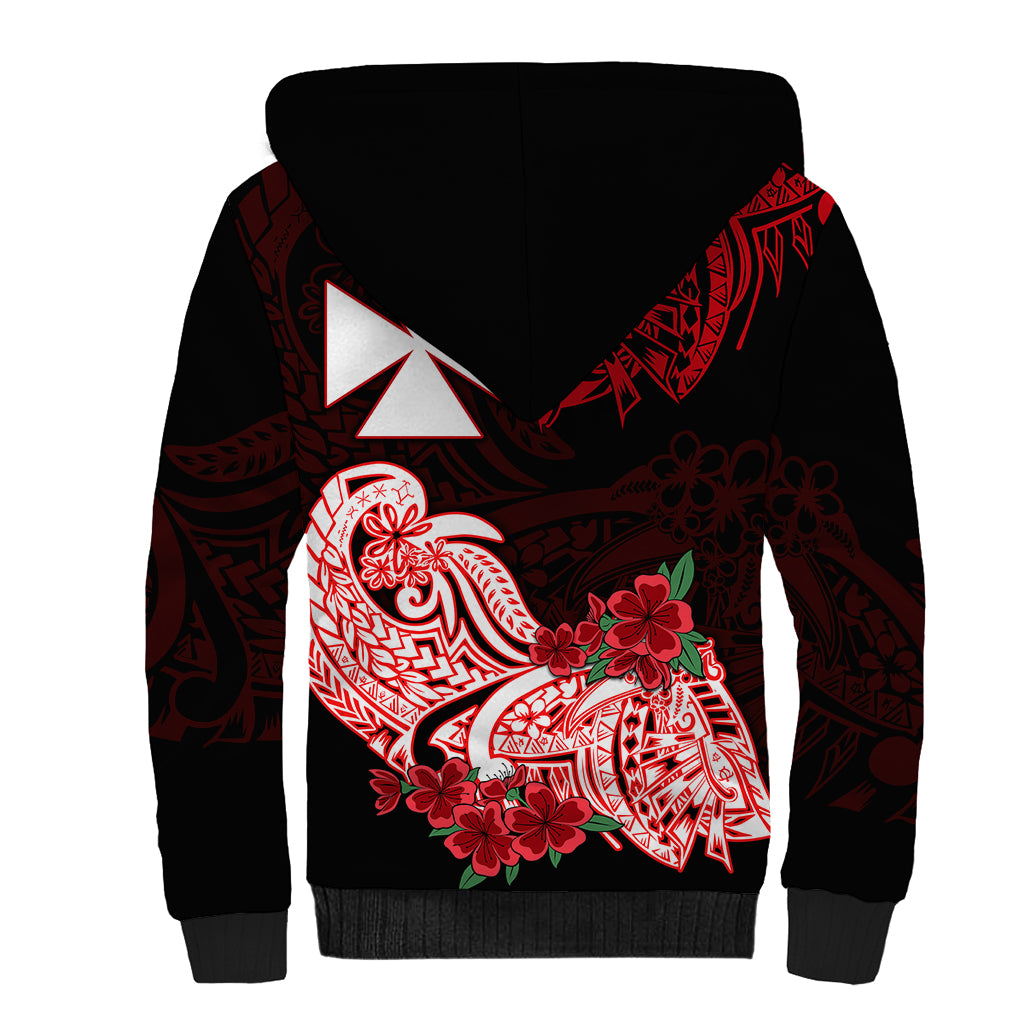 (Custom Personalised) Wallis et Futuna Sherpa Hoodie Polynesian Floral Tribal LT9 - Polynesian Pride