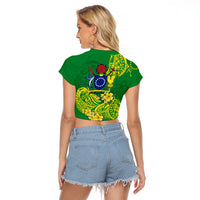 Cook Island Raglan Cropped T Shirt Polynesian Floral Tribal LT9 - Polynesian Pride