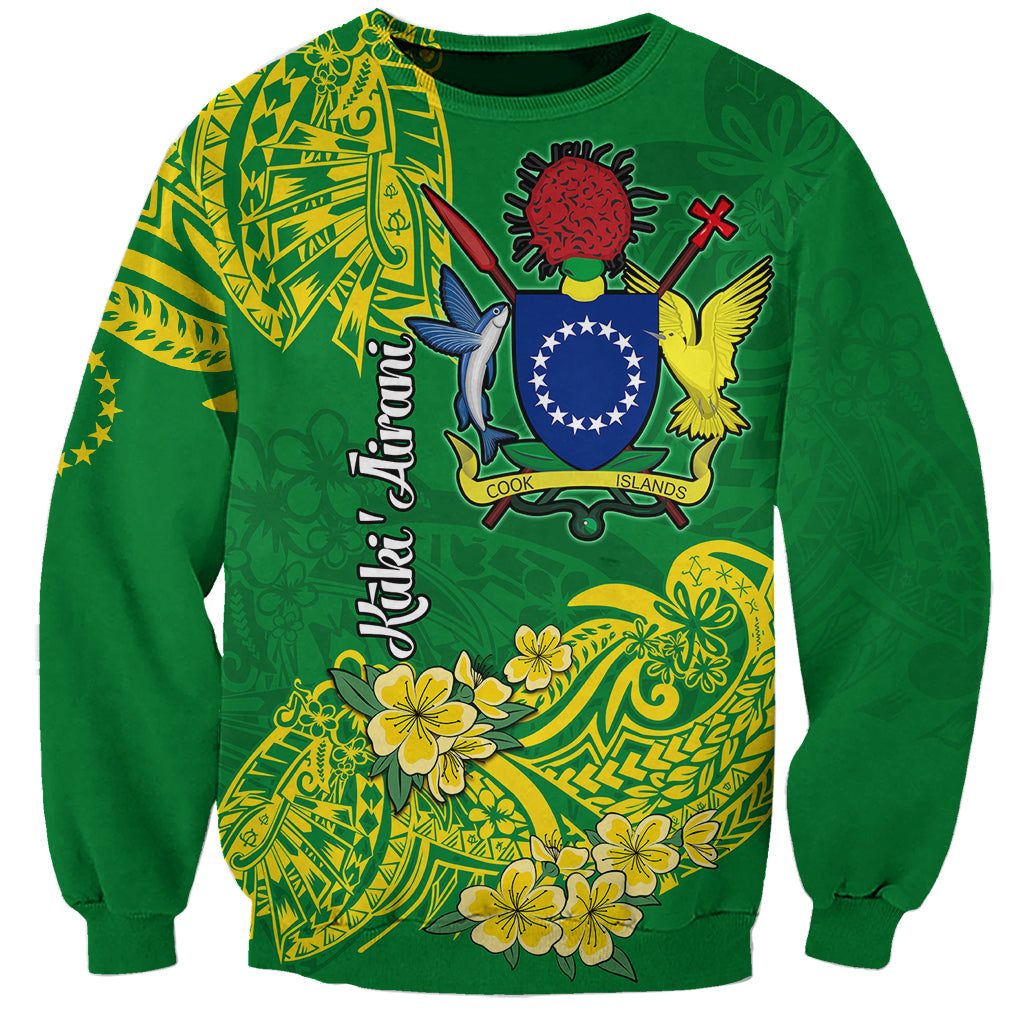 Cook Island Sweatshirt Polynesian Floral Tribal LT9 Unisex Green - Polynesian Pride