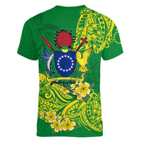 Cook Island Women V Neck T Shirt Polynesian Floral Tribal LT9 - Polynesian Pride