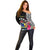 Cook Island Off Shoulder Sweater Tribal Polynesian and Tropical Flowers LT9 - Polynesian Pride