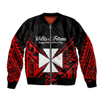 Wallis et Futuna Bomber Jacket Happy Independence Day LT9 Unisex Red - Polynesian Pride