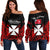 Wallis et Futuna Off Shoulder Sweater Happy Independence Day LT9 Women Red - Polynesian Pride