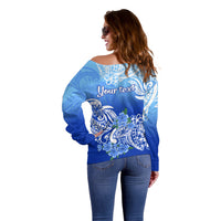 (Custom Personalised) Federated States Of Micronesia Off Shoulder Sweater Polynesian Floral Tribal LT9 - Polynesian Pride