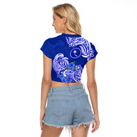 FSM Chuuk State Raglan Cropped T Shirt Polynesian Floral Tribal LT9 - Polynesian Pride