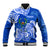 FSM Pohnpei State Baseball Jacket Polynesian Floral Tribal LT9 Unisex Blue - Polynesian Pride