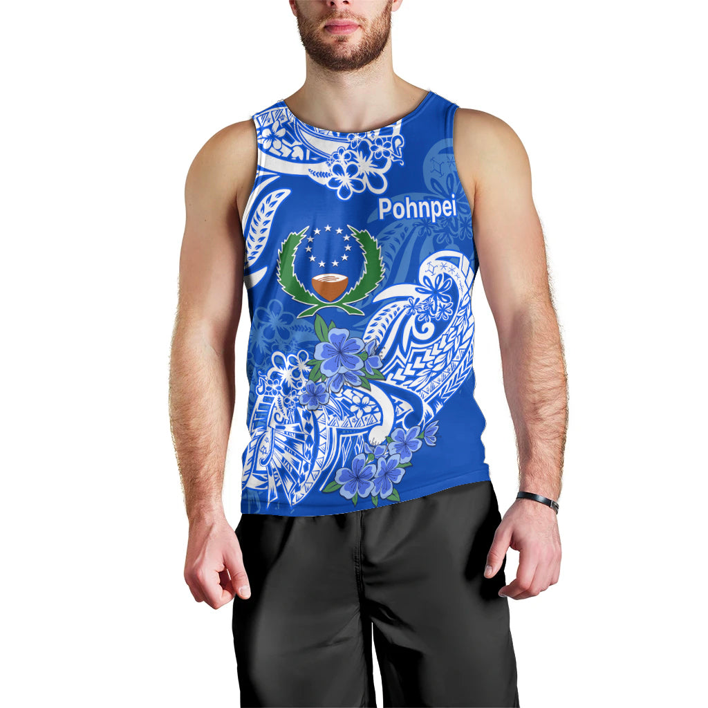 FSM Pohnpei State Men Tank Top Polynesian Floral Tribal LT9 - Polynesian Pride