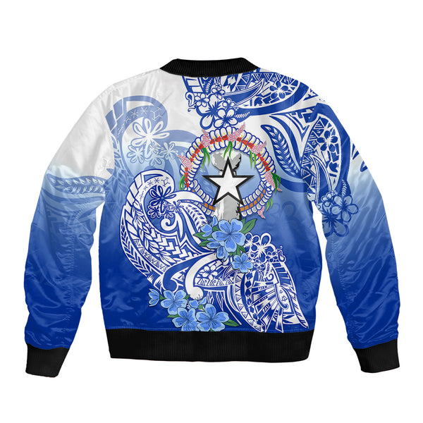 Northern Mariana Islands Custom Personalised Bomber Jacket Polynesian Tribal Tattoo