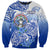 Northern Mariana Islands Sweatshirt Polynesian Floral Tribal LT9 Unisex Blue - Polynesian Pride