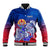 Tahiti Baseball Jacket Polynesian Floral Tribal LT9 Unisex Blue - Polynesian Pride