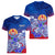 Tahiti Women V Neck T Shirt Polynesian Floral Tribal LT9 Female Blue - Polynesian Pride