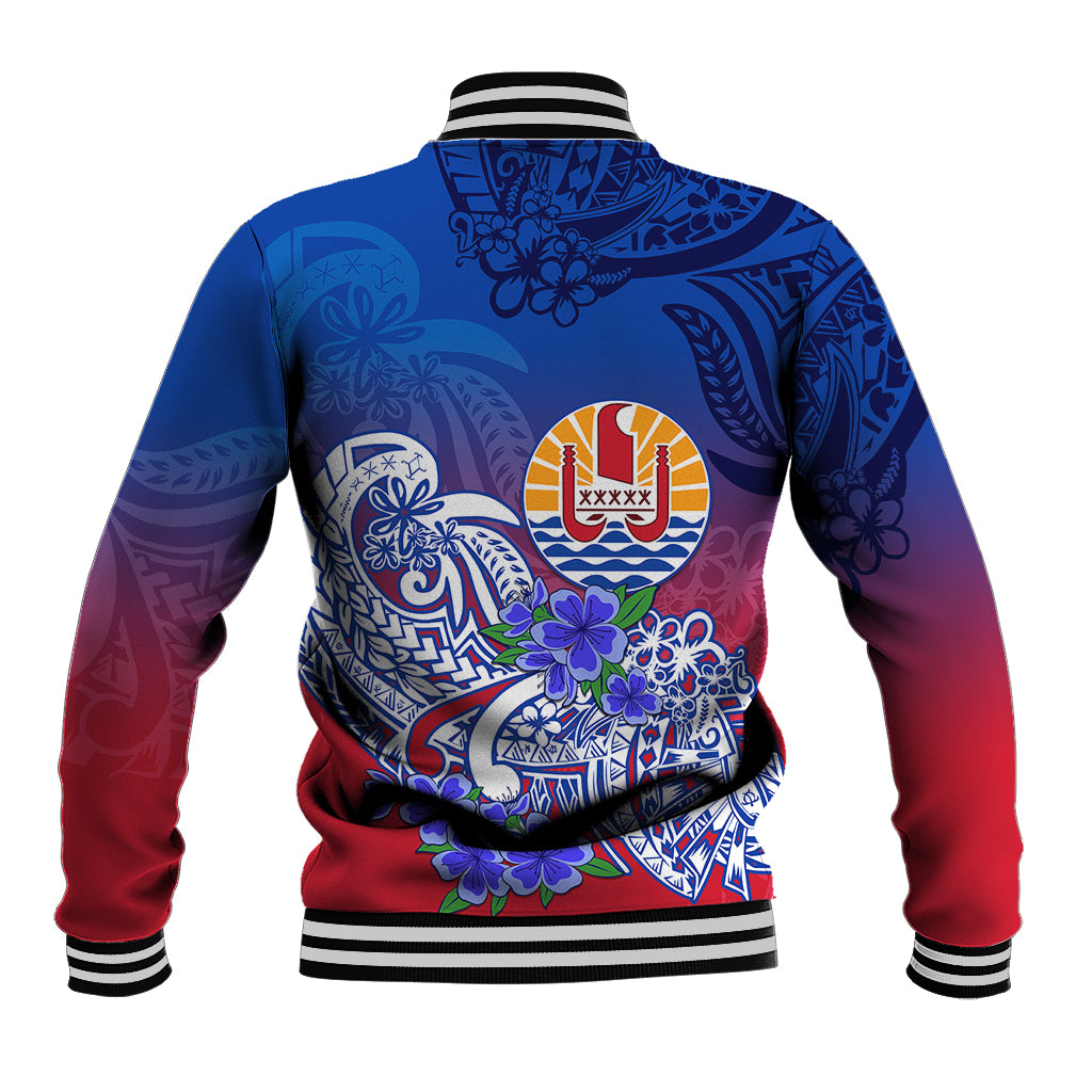 (Custom Personalised) Tahiti Baseball Jacket Polynesian Floral Tribal LT9 - Polynesian Pride