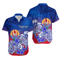(Custom Personalised) Tahiti Hawaiian Shirt Polynesian Floral Tribal LT9 Blue - Polynesian Pride