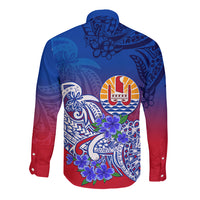 (Custom Personalised) Tahiti Long Sleeve Button Shirt Polynesian Floral Tribal LT9 - Polynesian Pride