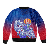 (Custom Personalised) Tahiti Sleeve Zip Bomber Jacket Polynesian Floral Tribal LT9 - Polynesian Pride