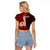 Tahiti Raglan Cropped T Shirt Polynesian Coat Of Arm With Hibiscus LT9 - Polynesian Pride
