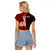 (Custom Personalised) Tahiti Raglan Cropped T Shirt Polynesian Coat Of Arm With Hibiscus LT9 - Polynesian Pride