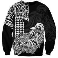 Hawaii Kakau Sweatshirt Polynesian Floral Tribal Black Version LT9 Unisex Black - Polynesian Pride