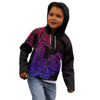 Hawaii Kakau Kid Hoodie Polynesian Floral Tribal Gradient Version LT9 - Polynesian Pride
