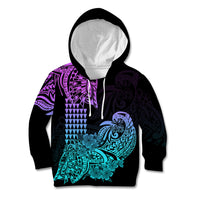 Hawaii Kakau Kid Hoodie Polynesian Floral Tribal Heliotrope Version LT9 Heliotrope - Polynesian Pride