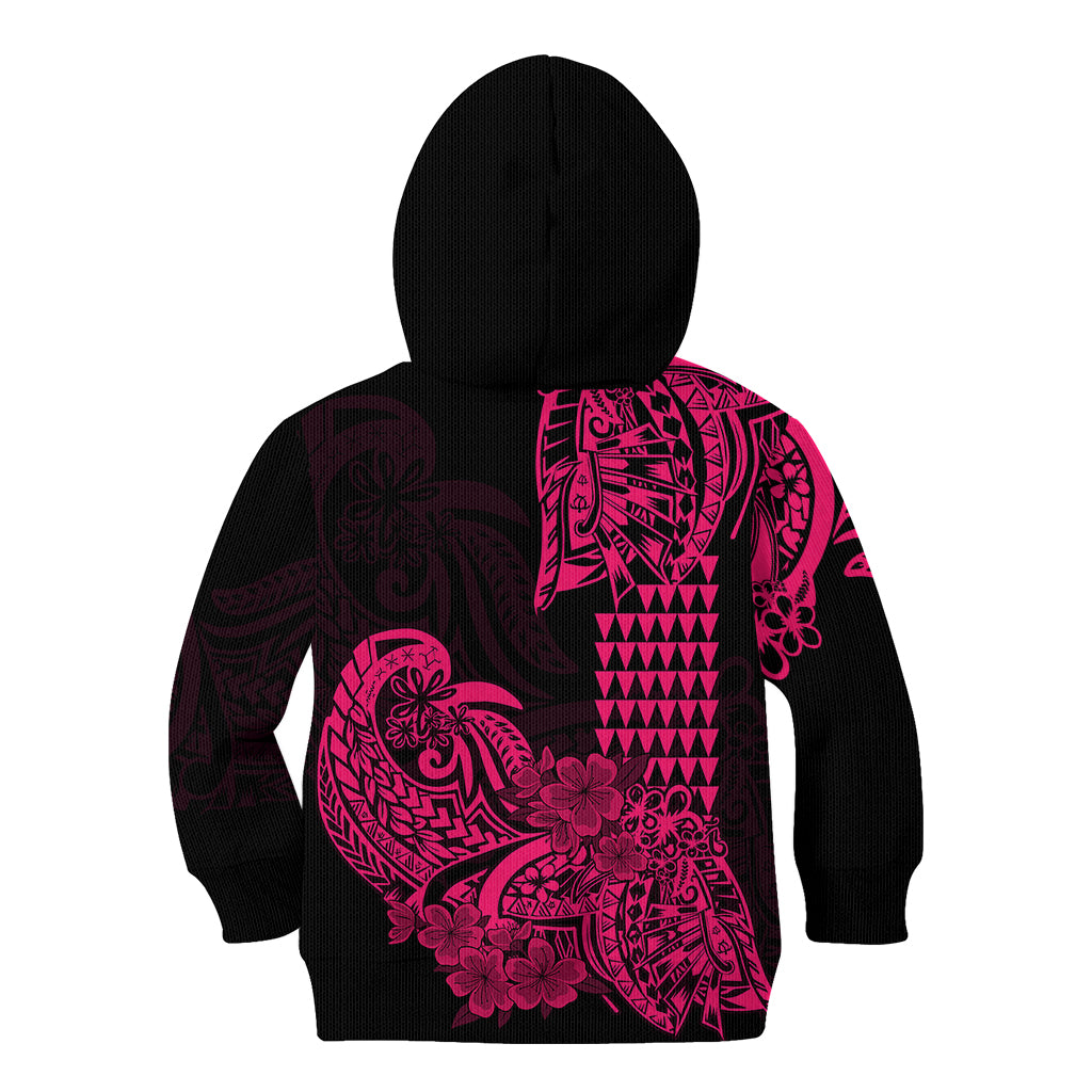 Hawaii Kakau Kid Hoodie Polynesian Floral Tribal Pink Version LT9 - Polynesian Pride