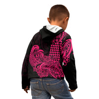 Hawaii Kakau Kid Hoodie Polynesian Floral Tribal Pink Version LT9 - Polynesian Pride