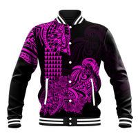 Hawaii Kakau Baseball Jacket Polynesian Floral Tribal Purple Version LT9 Unisex Purple - Polynesian Pride